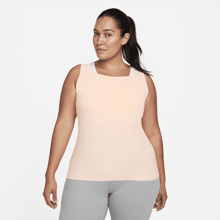 Nike Women's Yoga Luxe ShelfBra Tank Top (Plus Size) in Orange ShopStyle