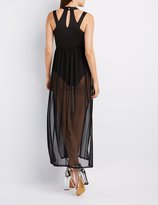 Thumbnail for your product : Charlotte Russe Mesh Overlay Maxi Dress