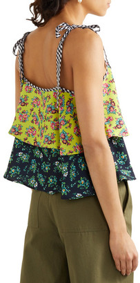 House of Holland Tiered Printed Crepe Top