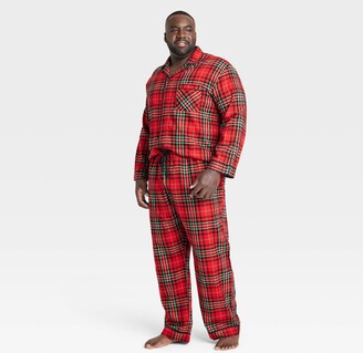 Men's Big & Tall Holiday Tartan Plaid Flannel Matching Family Pajama Set -  Wondershop™ Red 2XL - ShopStyle