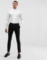 Thumbnail for your product : ASOS DESIGN Tall wedding skinny sateen shirt in white