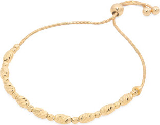 TJMAXX 14Kt Gold Plated Diamond Cut Bolo Bracelet For Women