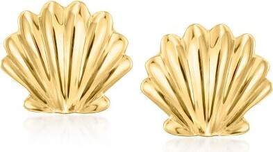 Ross-Simons PureCollectionbyRoss-SimonsItalian14ktYellowGoldSeashellStudEarrings