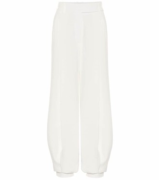 white crepe trousers