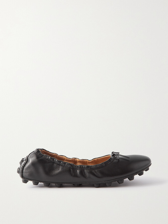 Tod's Gommino Bubble Leather Ballet Flats - Black