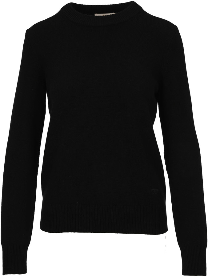 black sweater with elbow patches