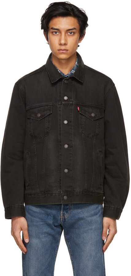 Levi's Black Denim Vintage Fit Trucker Jacket - ShopStyle
