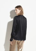 Thumbnail for your product : Vince Slim Satin Band Collar Blouse