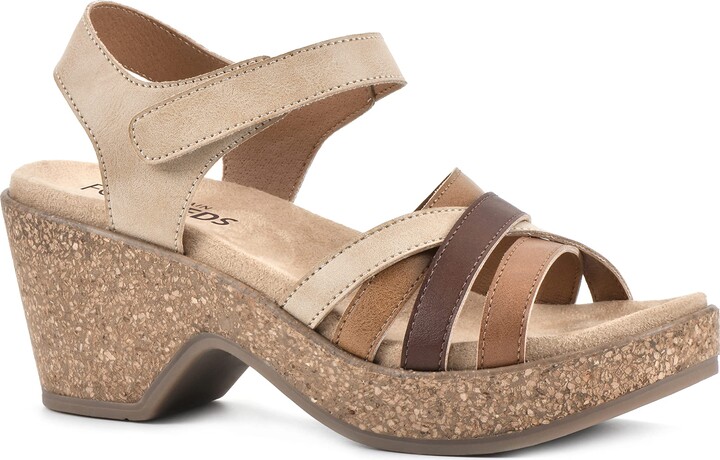 white mountain platform sandals