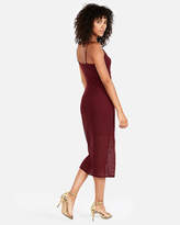 Thumbnail for your product : Express Twist Front Sheer Rib Sheath Dress