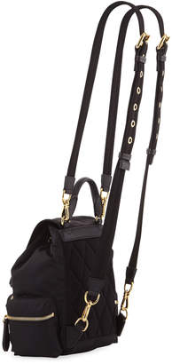 Burberry Small Leather-Trim Nylon Rucksack Backpack