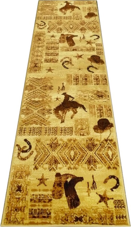 Emma and Oliver Brown 2'x7' Western Bucking Bronco and Cowboy Themed