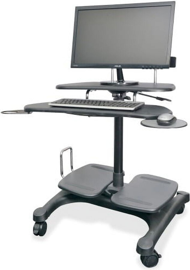 Kantek Sit To Stand Mobile Computer Workstation with LCD Monitor Mount Pole