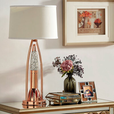 Mercer41 Beautiful Water Dancing Table Lamp 1Pc Modern Design Home Decor Finish Luxurious Sparkling Decorative Night Lamp Bedroom Lamp Living Room