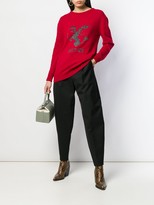 Thumbnail for your product : Alberta Ferretti Slogan Embroidered Sweater