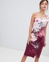 Thumbnail for your product : Ted Baker One Shoulder Pencil Dress In Serenity Floral
