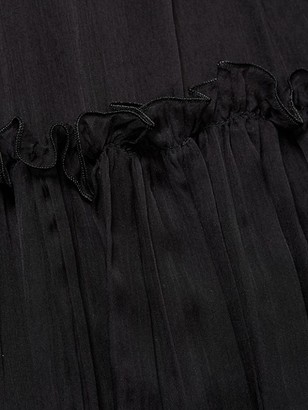 Stella McCartney Plisse Chiffon One-Shoulder A-Line Gown