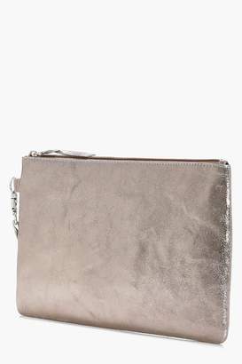 boohoo Daisy Boutique Distressed Leather Clutch