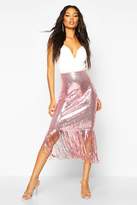 Thumbnail for your product : boohoo Sequin Tassel Midi Skirt