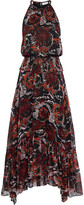 Thumbnail for your product : A.L.C. Bardot Shirred Printed Metallic Silk-blend Crepon Midi Dress