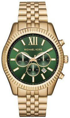 Michael Kors 44mm Lexington Bracelet Watch, Golden/Green
