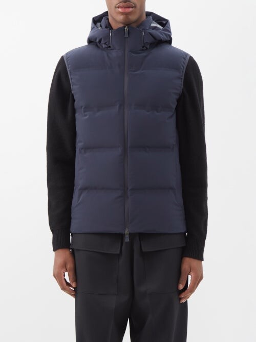 Herno Laminar Hooded Down Gilet - Navy - ShopStyle