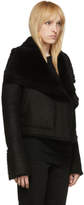 Thumbnail for your product : Rick Owens Black Shearling Trucker Biker Jacket