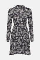 Thumbnail for your product : Karen Millen Jersey Belted Funnel Neck Dress