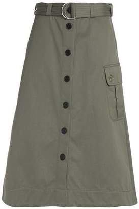 Markus Lupfer Belted Embroidered Cotton-Gabardine Midi Skirt