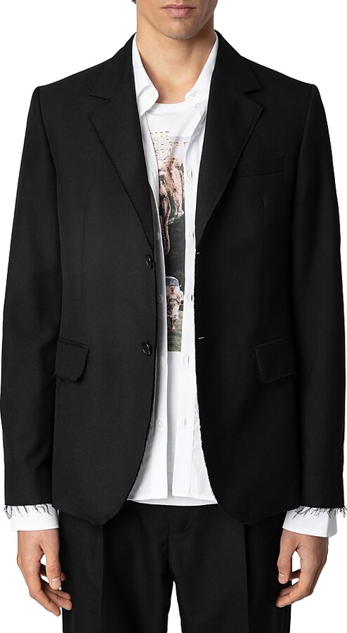 Zadig & Voltaire Vanilleh Raw Edges Straight Cut Blazer
