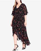 Thumbnail for your product : City Chic Trendy Plus Size Fall in Love Floral Wrap Dress
