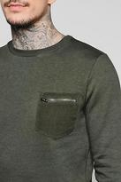 Thumbnail for your product : boohoo Mens Pocket Crew Neck Sweater