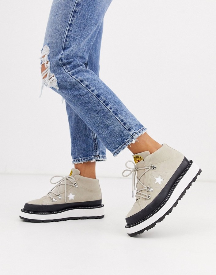 converse fleece lined boot one star