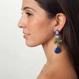 Thumbnail for your product : Bounkit Lapis & Green Onyx Flower Drop Earrings