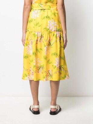 Kenzo Floral Print Midi Skirt