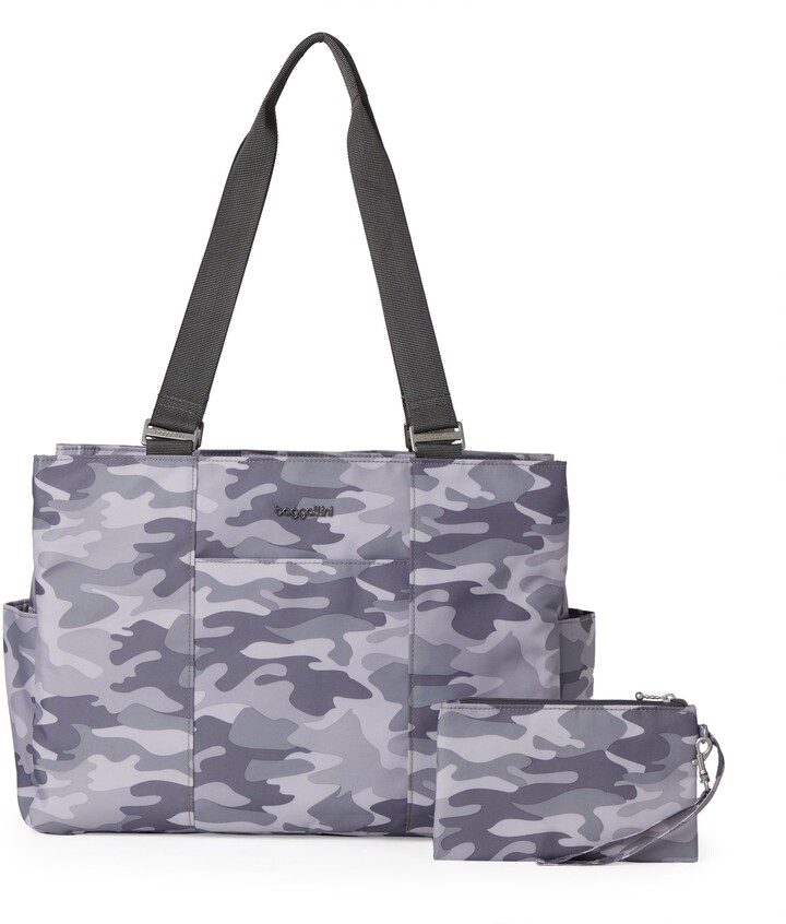 graham tote with camo print