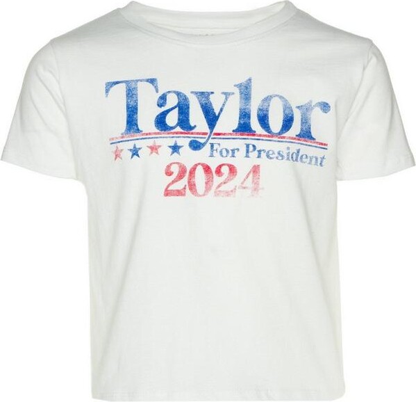 PRINCE PETER COLLECTION Girls' Taylor Swift Election T-Shirt XLarge White