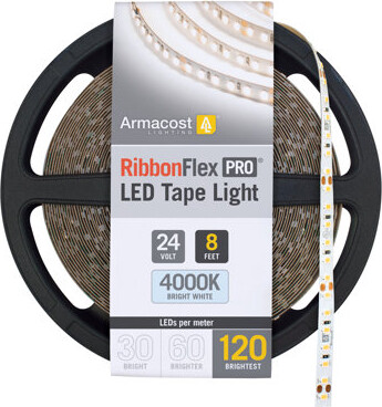 Armacost Lighting RibbonFlex Pro, 24V, 4000K, 120LEDs/M, IP20, 2.5M Under Cabinet Strip Light