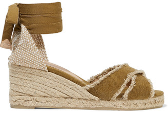 Castaner Bluma Frayed Cotton-canvas Espadrille Wedge Sandals - ShopStyle