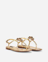 Thumbnail for your product : Dolce & Gabbana Nappa Leather Devotion Thong Sandals