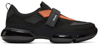 Prada Black and Orange Cloudbust Sneakers