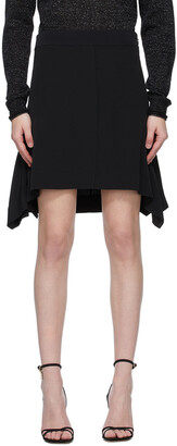 VVB Black Crêpe Flounce Miniskirt