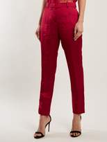 Thumbnail for your product : Givenchy Straight Leg Satin Cropped Trousers - Womens - Dark Pink