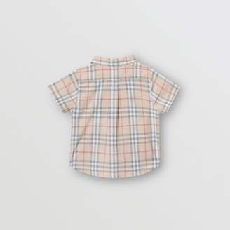 Burberry Childrens Button-down Collar Short-sleeve Check Cotton Shirt