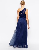 Thumbnail for your product : True Decadence Wrap One Shoulder Maxi Prom Dress
