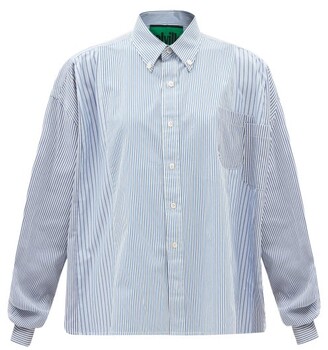 colville Patch-pocket Striped Cotton-poplin Shirt - Blue Stripe