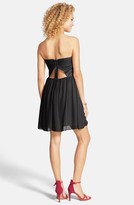 Thumbnail for your product : Hailey Logan Pleat Cutout Strapless Dress (Juniors)