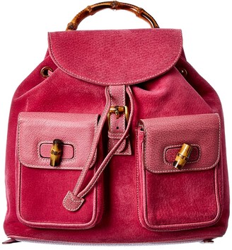 pink suede backpack