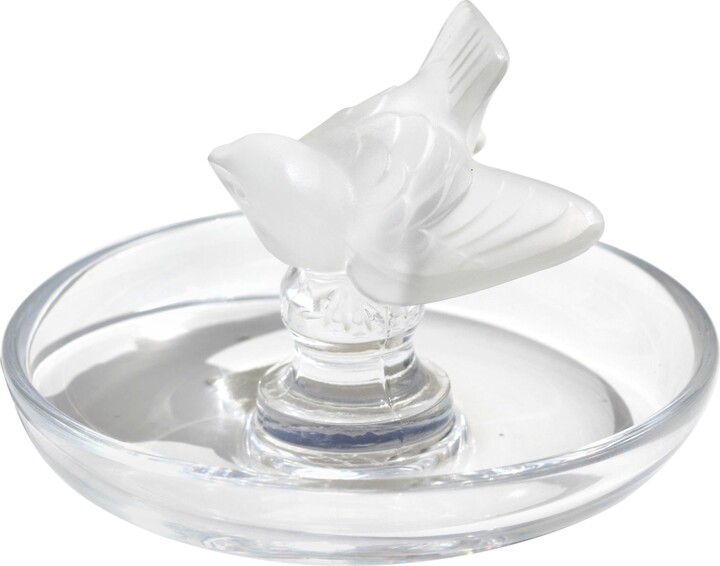 René Lalique Lalique French Crystal Modern "dove" Ring Dish