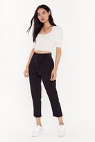 Thumbnail for your product : Nasty Gal Womens In Less Than No Line Pinstripe High-Waisted Trousers - Black - 8